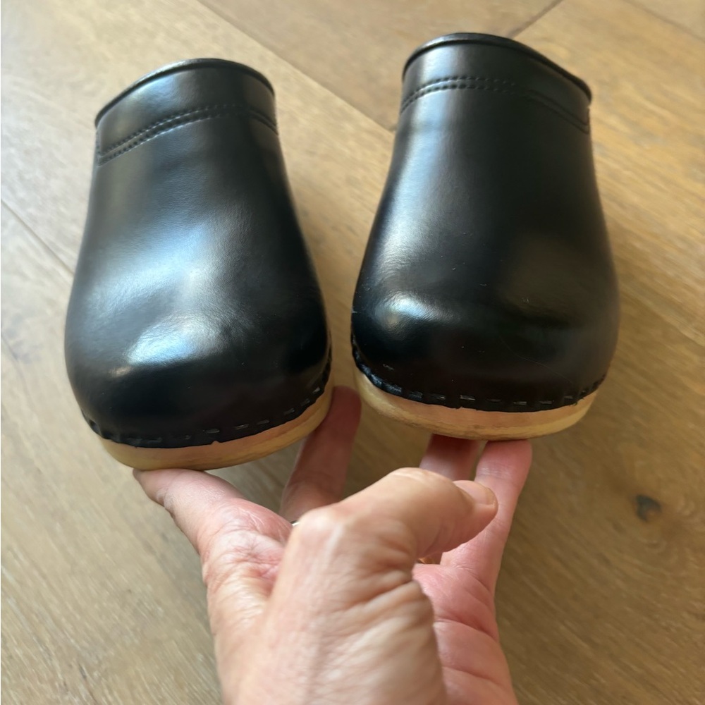 Sven Clog master Clogs black size 39 padded collar light colored wood